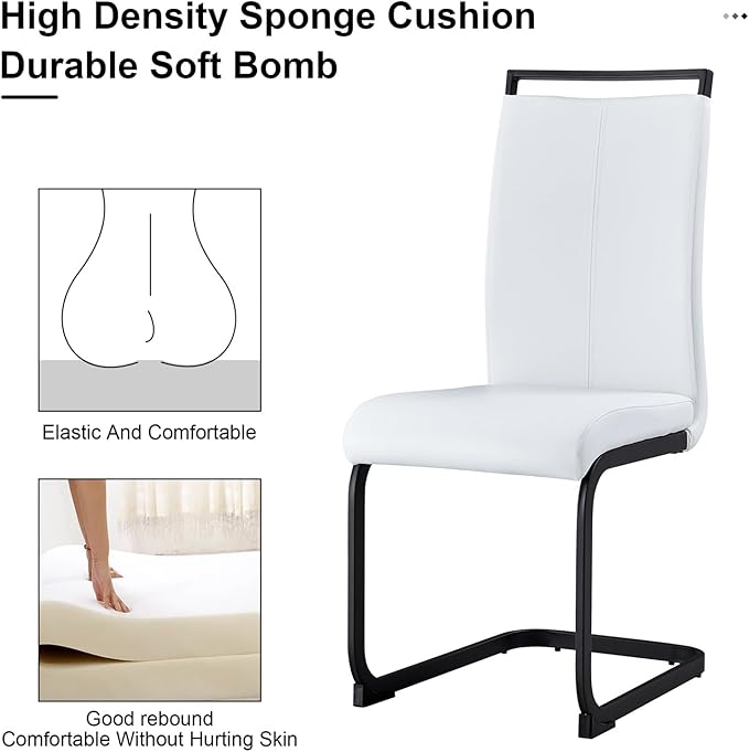 Glass Dining Table Set for 8, 71" Kitchen Table and 8 PU Leather Chairs, Tempered Glass Top and MDF Base, 9-Piece Table Set Ideal for Living Room