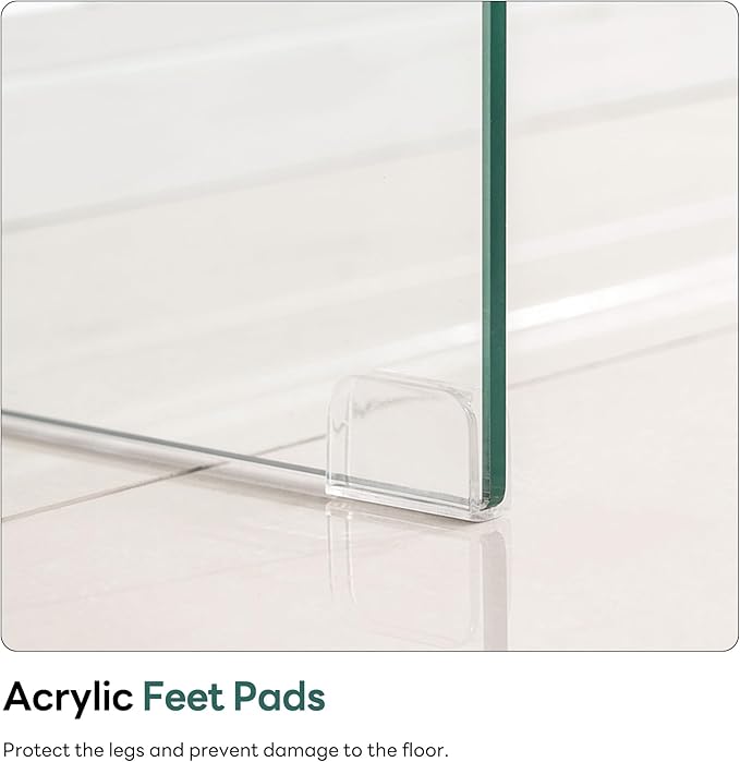 ivinta Glass Console Table with Storage, 39.4" Modern Narrow Entryway Table for Living Room, Entrance, Hallway or Bedroom 5101 (Natural Wood)