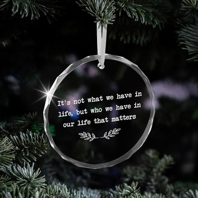 Christmas for Women Men - Glass Christmas Ornaments 2025 for Tree Decorations - Family Ornaments for Mom Dad Grandma Grandpa, Gift for Sister Brother Friend Bestie, Friends Gift