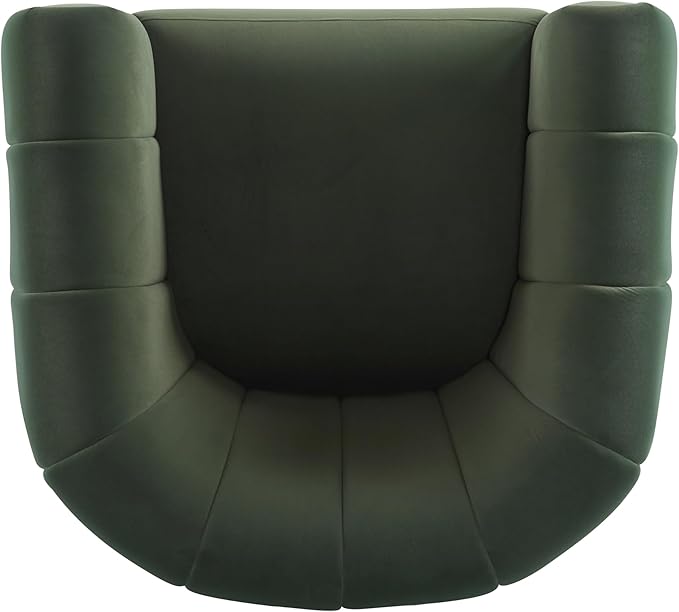 Christopher Knight Home Monroe Velvet Swivel Club Chair,Armchair with 360-Degree Rotation,Upholstered Barrel Swivel Sofa Chair for Living Room/Bedroom,Tufted Back,Thick Cushion, Iron Base, Olive Green