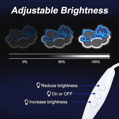 Cute Blue Bear LED Neon Sign for Wall Decor, Anime Wall Decoration, Bright Cute Bear Wall Decor Gift for kids bedroom, party decoration, Kids' Room, Girls Room, Bedroom Game Room Bar