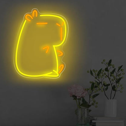 Cute Capybara Neon Sign for Wall Decor, Light up Cute Animal Shape LED Lamp, Unique Home, Children's Bedroom, Business Shop, Bar Party Decor, Family Gatherings, Birthday Party DecorGift for Kids