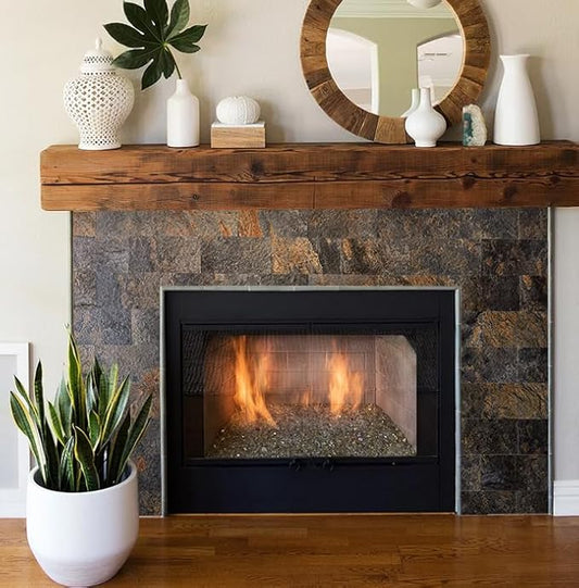 AULIGET 100 Piece Rust Slate Peel and Stick Backsplash Wall Tiles, 3" x 6" PVC Faux Stone Stick on Tiles for Backsplash Kitchen, Bathroom, Laundry Room, Camper, Fireplace