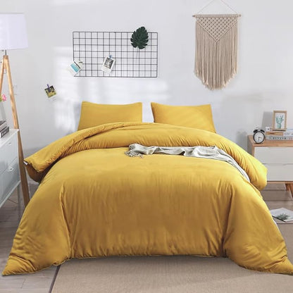 Pureant Mustard Comforter Set Twin Dark Yellow Bedding Comforter Sets Solid Yellow Comforter for Women Girls Soft Turmetric Twin Size Comforter Sets Solid Ginger Blanket Durable