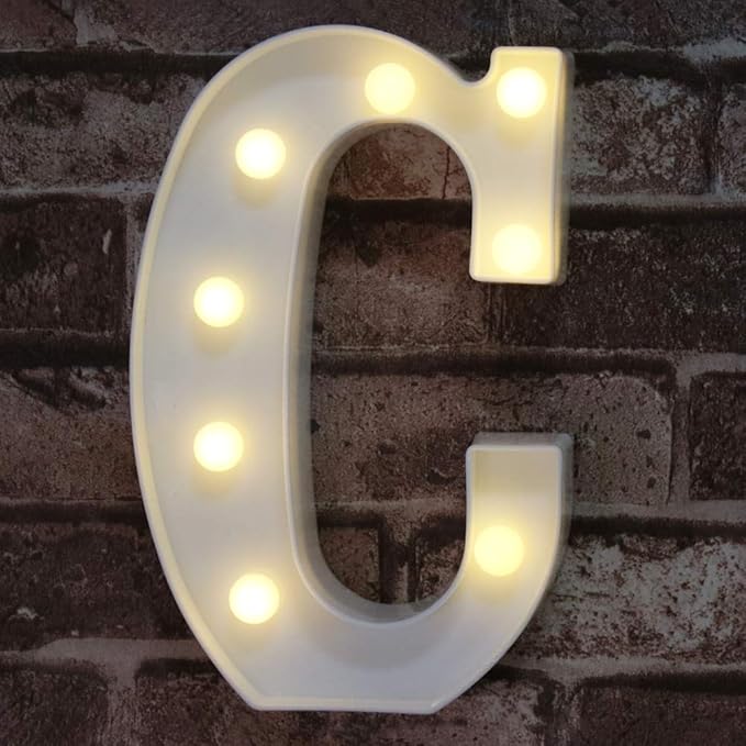 Pooqla LED Marquee Letter Lights Sign, Light Up Alphabet Letter for Home Party Wedding Decoration C