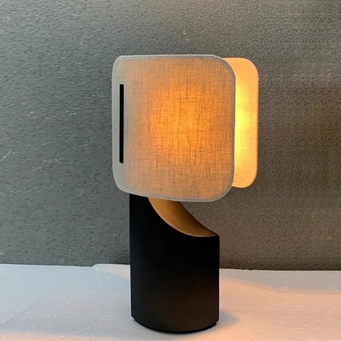 Solstice Modern Nordic Table Lamp with Black Base | Soft 3000K Ambient Lighting & Linen Shade | E12 & E26 Bulb Compatible | Stylish Accent for Bedroom, Living Room, or Office