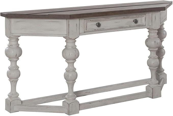 Liberty Furniture River Place Accent Console Table - Riverstone White & Tobacco Wood