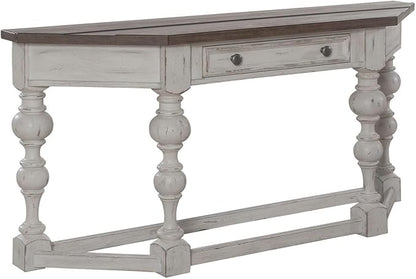 Liberty Furniture River Place Accent Console Table - Riverstone White & Tobacco Wood