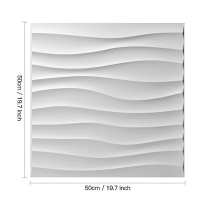 Art3d 12 Pack 3D Wave Design Wall panels 19.7"x19.7" PVC Panel for Interior Wall Decor Living Room, Office, TV Background, White