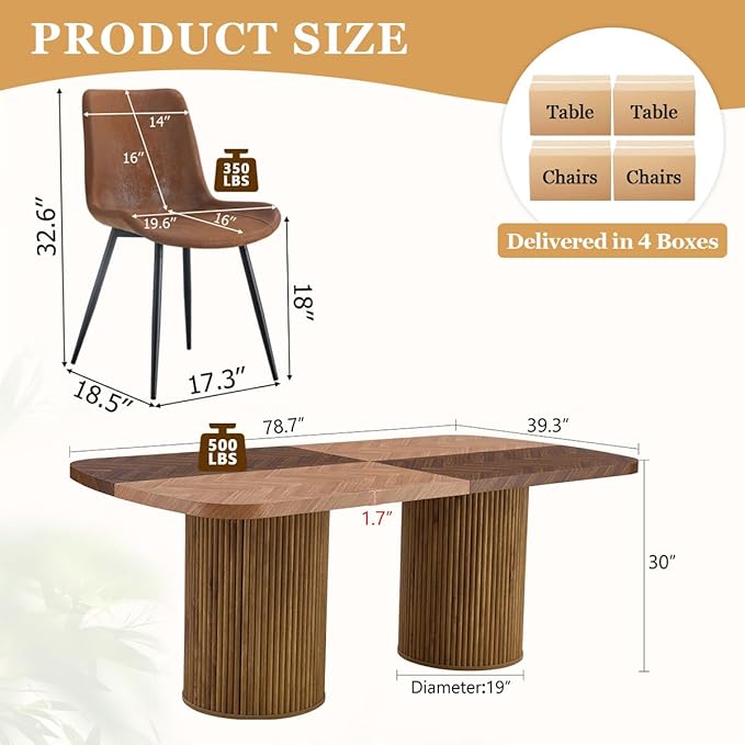 Dining Table Set for 10,Large 79" Rectangular Kitchen Table Set for 10 with Cushioned Chairs,Modern Mid-Century Wood Dining Room Table Set for 10,Ideal for Dining & Gatherings