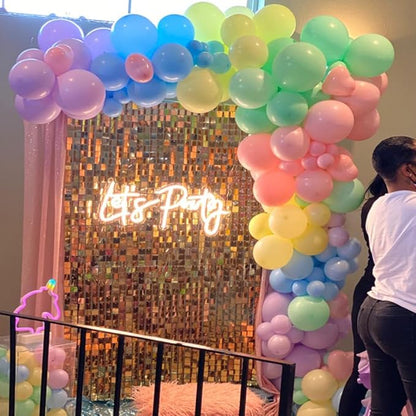 DIVATLA Let's Party Neon Sign for Decor, Large 23"X10" Light Up LED Signs for Birthday, Prom, Wedding Decoration, Celebrations, Warm White