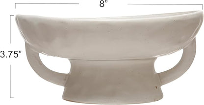 Creative Co-Op Stoneware Bowl w Reactive Glaze Decorative Object, White