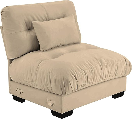 SoarFlash Velvet Sectional Middle Position Sofa, Brown