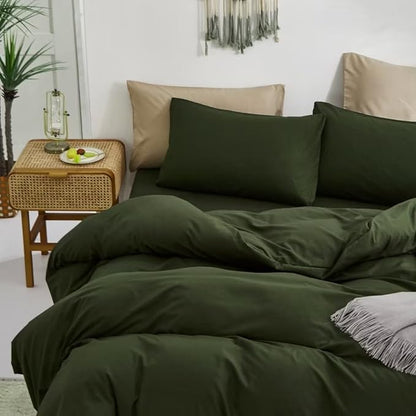 CLOTHKNOW Army Green California King Comforter Set Green Bedding Comforter Sets All Season Soft Hunter Comforter with 2 x Pillow Cases