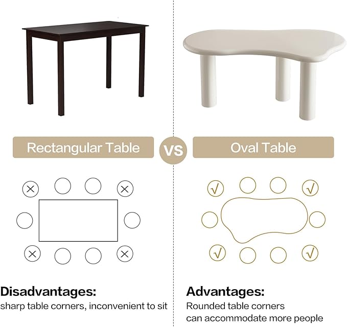 62.2" Dining Table for 4/6, Modern Cream Style Dining Table for Kitchen, Dining Room, Easy Assembly