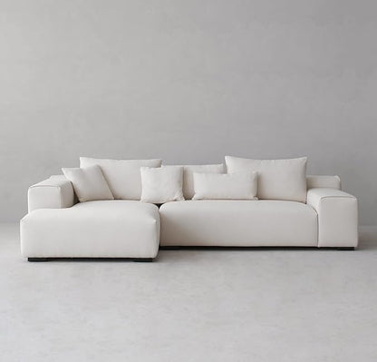 Acanva Modern Oversized Modular L Shaped Sectional Sofa Set for Living Room, Minimalist Style Comfy 4-Seat Corner Couch, Left Chaise, Wool-Like