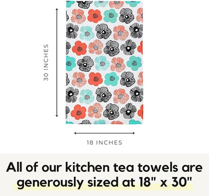 Modern Style Premium Kitchen Tea Towel Super Absorbent Fast Drying Microfiber Midnight Bloom