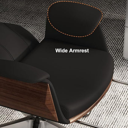 homary Modern Home Executive Office Chair, High Back Adjustable Swivel Chair Faux Leather Ergonomic Task Chair with Adjustable Height & Rolling Base, Black