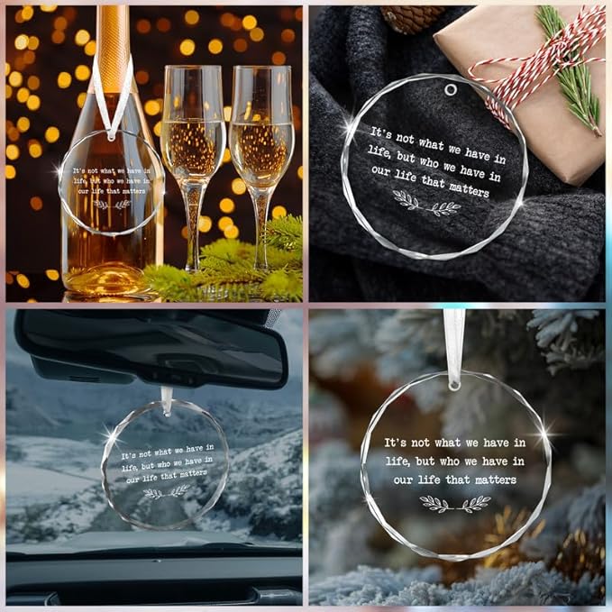 Christmas for Women Men - Glass Christmas Ornaments 2025 for Tree Decorations - Family Ornaments for Mom Dad Grandma Grandpa, Gift for Sister Brother Friend Bestie, Friends Gift
