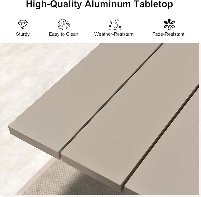 PURPLE LEAF 11 Pieces Outdoor Dining Set with Patio Aluminium Dining Table and Wicker Rattan Chairs Modern Furniture Cushions Sets for Backyard Indoor Decor Kitchen Champagne