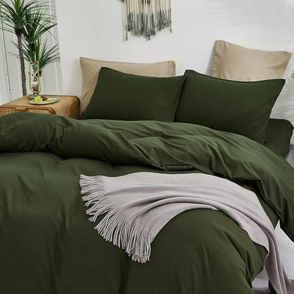 CLOTHKNOW Army Green Twin/Twin XL Comforter Set Green Bedding Comforter Sets Kids Boys Girls Comforter Soft Military Comforter with 2 x Pillow Cases