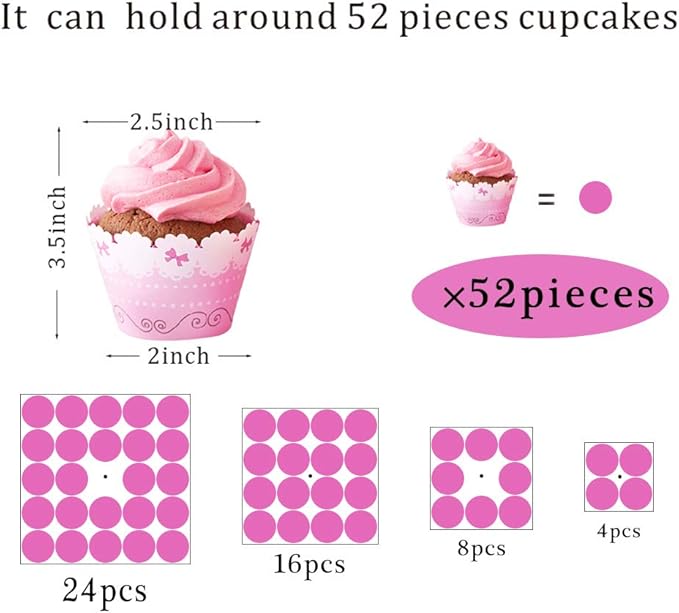 Cupcake Stand – Premium Holder Acrylic Tower Display Cady Bar Party Décor 4 Tier for Pastry + LED Light String Ideal Weddings, Birthday(Colorful light)