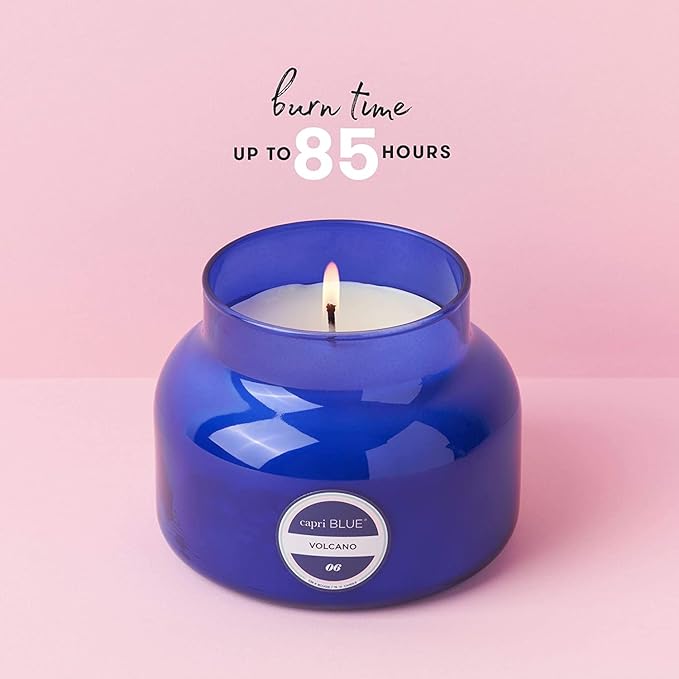 Capri Blue Volcano Scented Candles - Luxury Glass Jar Candles for Home Scented with Tropical Fruit & Sugared Citrus - Soy Wax Blend - Capri Blue Volcano - Blue Color (19 oz)