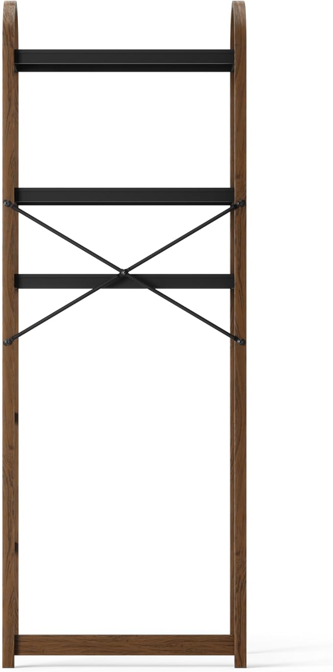 Umbra Bellwood Over The Toilet Shelf for Bathroom or Powder Room, Black/Walnut