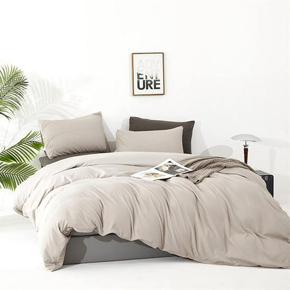 CLOTHKNOW Light Khaki King Size Comforter Set Oatmeal Bedding Comforter Sets Soft Tan Comforter Beige Khaki Comforter with 2 x Pillow Cases