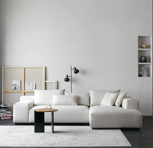 Acanva Modern Oversized Modular L Shaped Sectional Sofa Set for Living Room, Minimalist Style Comfy 4-Seat Corner Couch, Right Chaise, Wool-Like