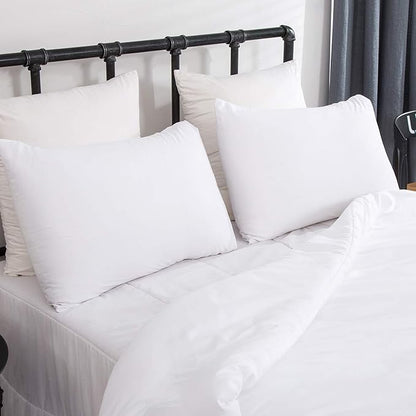 CLOTHKNOW White Full Size Comforter Sets 3Pcs White Bedding Comforter Sets Women Men Bedding Sets Soft Comforter with 2 x Pillow Cases All Season