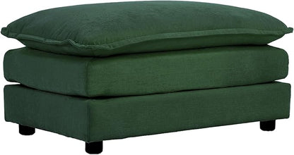 SoarFlash Chenille Sectional Sofa Ottoman,Green