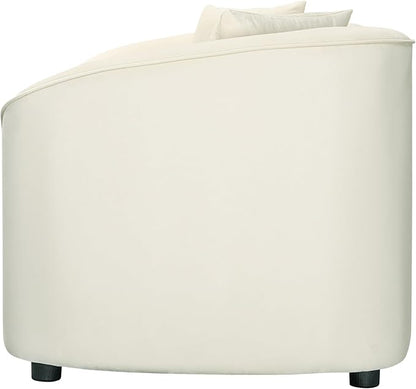 Christopher Knight Home 87.50" Velvet Curved Oversized 2 Seater Sofa, Upholstered Couch Chair, Soft Seating Lounge Sofa, Cozy Loveseat with Armrest, Reading Loveseat for Living Room, Home Rest, Cream