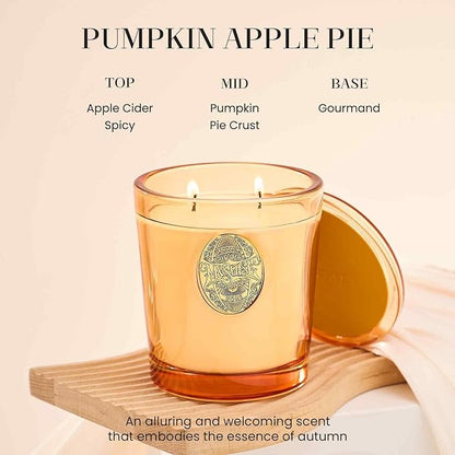 M&SENSE Large Two-Wick Soy Candle | Pumpkin Apple Pie & Orange | 19.8 oz, 120H Burn Time | Luxury Scented Candle for Relaxation, Gifting, Home Décor | Ideal for Bedroom, Office, Party Ambiance