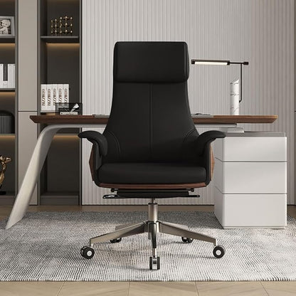 homary Modern Home Executive Office Chair, High Back Adjustable Swivel Chair Faux Leather Ergonomic Task Chair with Adjustable Height & Rolling Base, Black