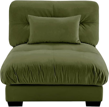 SoarFlash Velvet Sectional Middle Position Sofa, Green