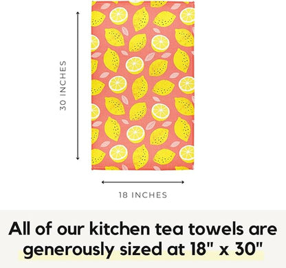 Modern Style Premium Kitchen Tea Towel Super Absorbent Fast Drying Microfiber Pink Lemonade