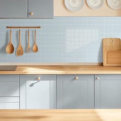 Alwayspon 10 Sheets 10"x10" Blue 3D Vinyl Backsplash Tiles, Self-Adhesive Peel and Stick Wall Tile Stickers Stick on Subway Tiles for Kitchen Bathroom Wall