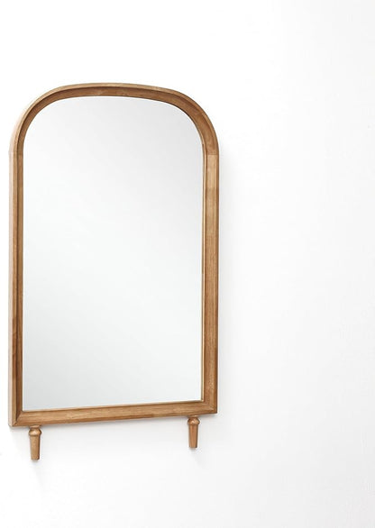 LuxenHome Arched Wall Mirror with Solid Wood Frame, 23.6''x39.5'' Large Farmhouse Wall Mounted Decorative Mirror with Legs, Rustic Arch Mirrors for Bathroom Vanity, Entryway, Living Room, Bedroom