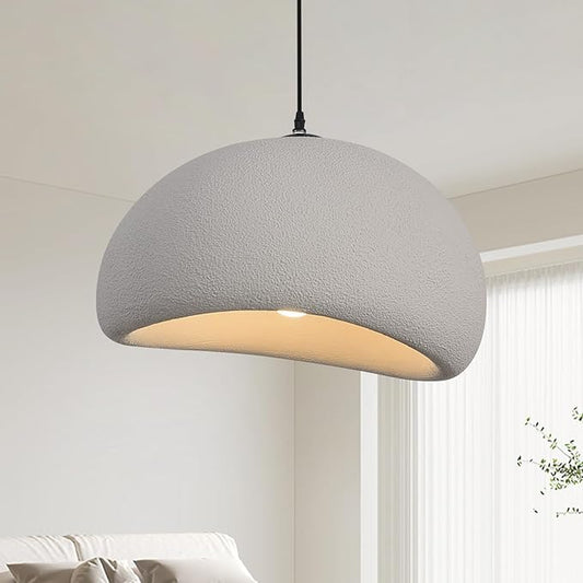 19.7in Wabi Sabi Pendant Lights Kitchen Island Lighting Fixture Ceiling Mount Grey Modern Japanese Lamp Japandi Chandelier for Dining Living Room Hallway Bedroom Restaurant Hanging Lamp