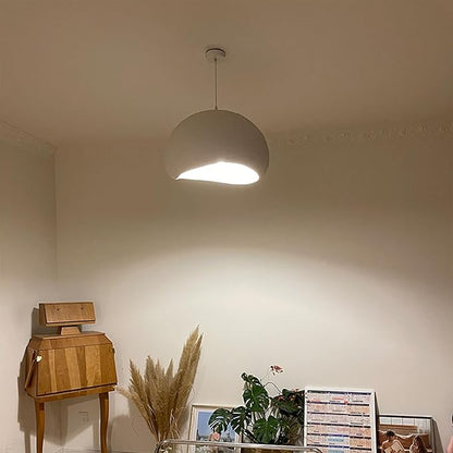 JAYMP 40cm Wabi Sabi Pendant Light for Dining Room Kitchen Island Hallway Restaurant Modern Hanging Lamp E26 Base Japanese Style Bird Nest Shape Lighting Fixture (Matte White,B Shape, 40cm/15.7in)