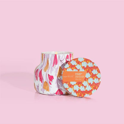 Capri Blue Scented Candles - Pattern Play Glass Jar Candles - Long Lasting Soy Wax Blend - Luxury Home Decor - Notes of Pineapple, Lemon Flower & Sugarcane - Gifts for Women (Pineapple Flower, 8 oz)