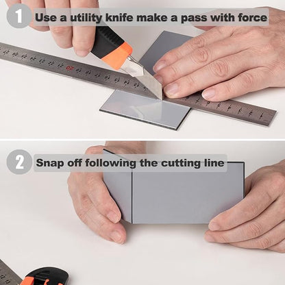 AULIGET 3" x 6" Subway Tile Peel and Stick Backsplash, Thick PVC Stick on Wall Tiles (100, Polished Grey Tile Look)