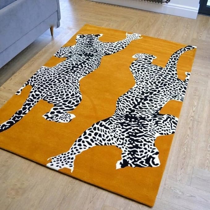 Hand Tufted Modern & Unique Animal Rugs 100% Wool, Soft and Durable Rugs for Your Living Room, Bedroom,Hall Or Any Room (Multi Colour E1, 8 X 10 Feet)