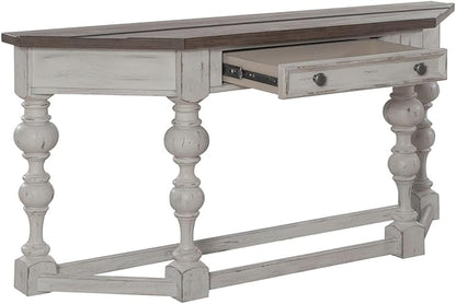 Liberty Furniture River Place Accent Console Table - Riverstone White & Tobacco Wood