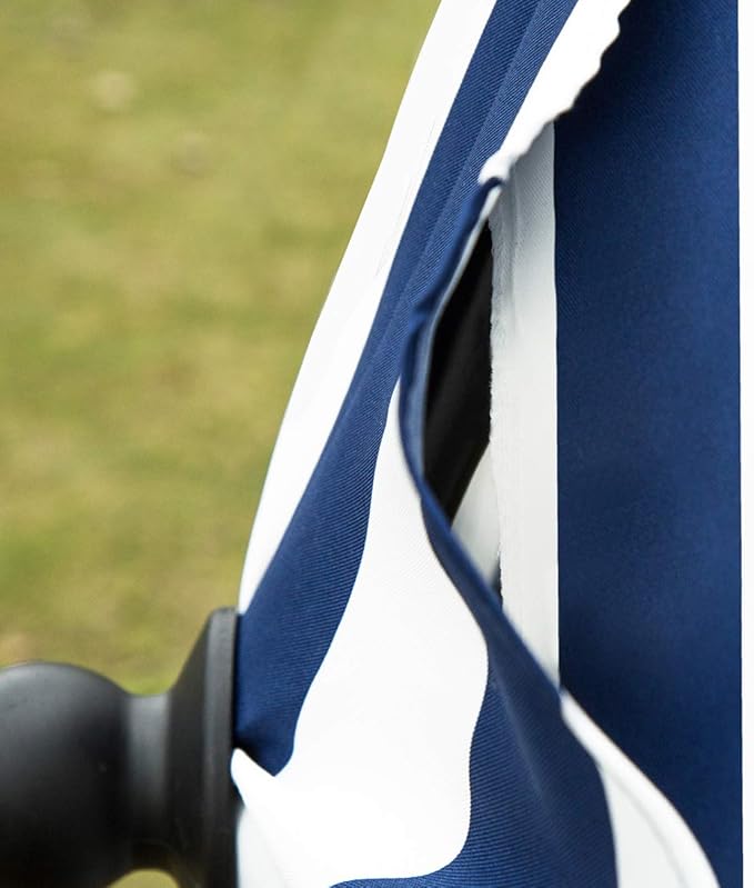 Sunnyglade 7.5' Patio Umbrella Outdoor Table Market Umbrella with Push Button Tilt/Crank, 6 Ribs (Blue and White)