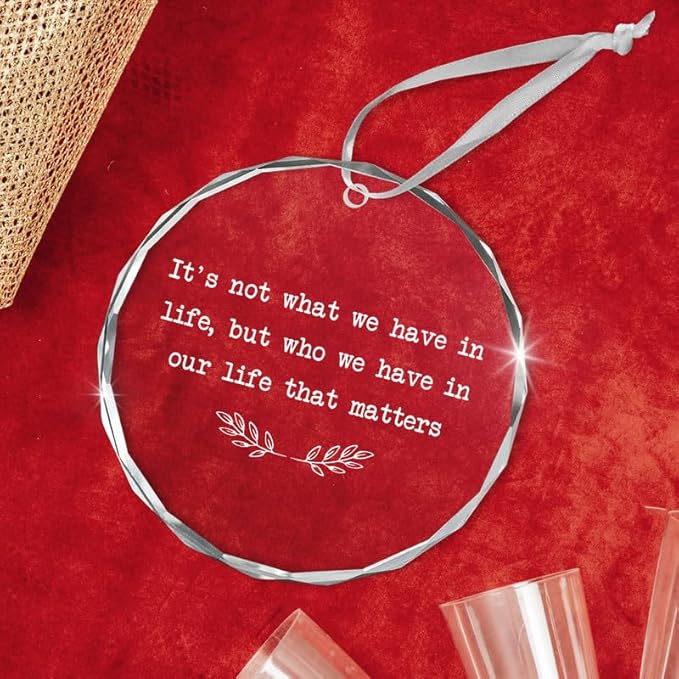 Christmas for Women Men - Glass Christmas Ornaments 2025 for Tree Decorations - Family Ornaments for Mom Dad Grandma Grandpa, Gift for Sister Brother Friend Bestie, Friends Gift