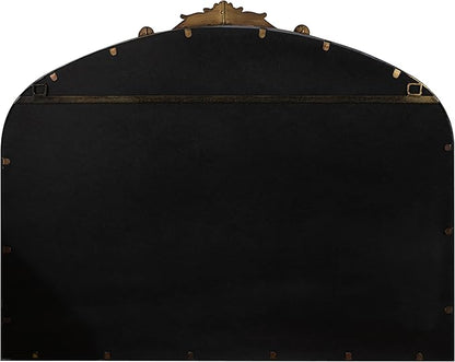 Kate and Laurel Arendahl Ornate Traditional Arched Mirror; 36 x 29; Bronze; Decorative Baroque Style Arched Wall Mirror with Wide Frame and Crown