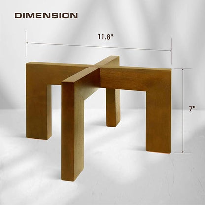 2 Pack Plant Stand Indoor Outdoor, Mid Century Plant Stand for Indoor Plants, Wood Modern Plant Holder Rattan Flower Plant stool, Low Short Boho Rustic Planter Stand, Fit 5-15 Inch Pot