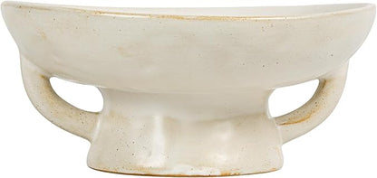 Creative Co-Op Stoneware Bowl w Reactive Glaze Decorative Object, White